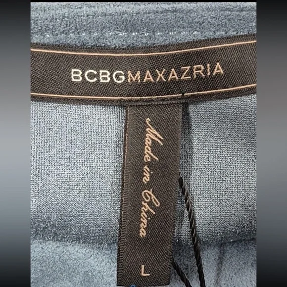 NWT BCBGMaxAzria Cartier Suede Bell Sleeve Soikt Neck Shift Dress Sz L - Picture 2 of 4